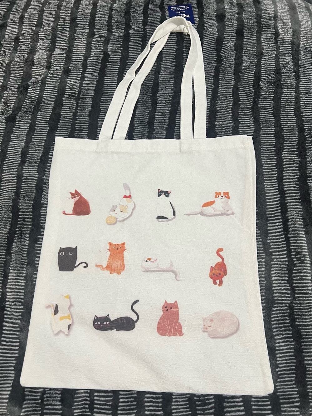 My Human by Petco Cat Print Tote Bag White Multicolor 18x15x5 in
